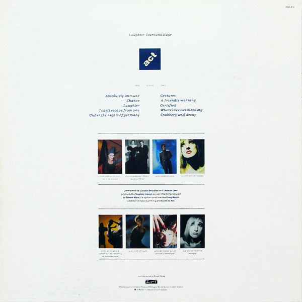 Act : Laughter, Tears And Rage (LP, Album)
