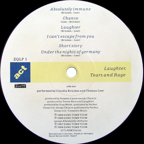 Act : Laughter, Tears And Rage (LP, Album)
