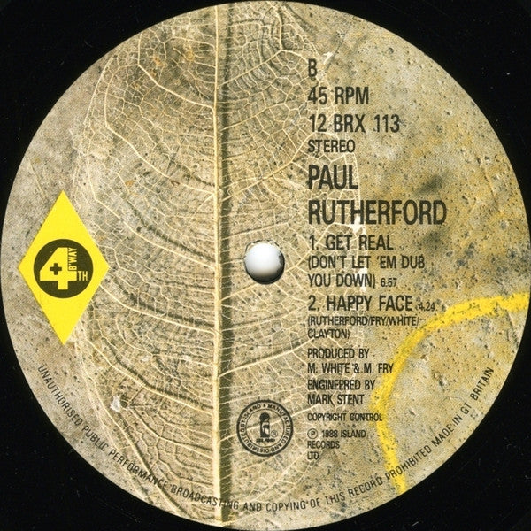 Paul Rutherford : Get Real (Sinister) (12")