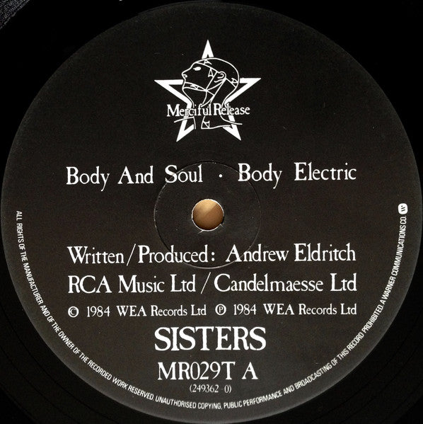 The Sisters Of Mercy : Body And Soul (12")