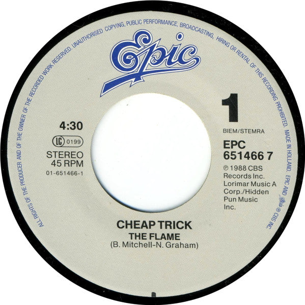 Cheap Trick : The Flame (7", Single)