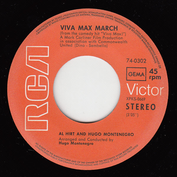 Al Hirt And Hugo Montenegro : Viva Max March (7", Single)