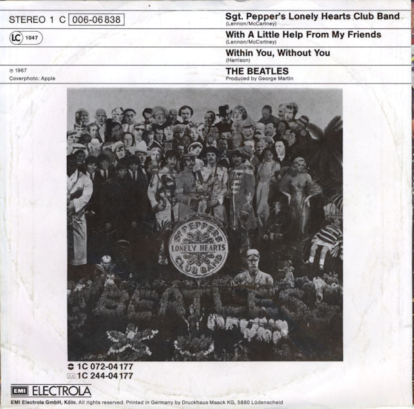 The Beatles : Sgt. Pepper's Lonely Hearts Club Band / With A Little Help From My Friends (7", Single)