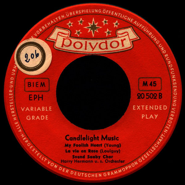 Svend Saaby Koret, Das Orchester Harry Hermann : Candlelight Music (7", EP, Mono)