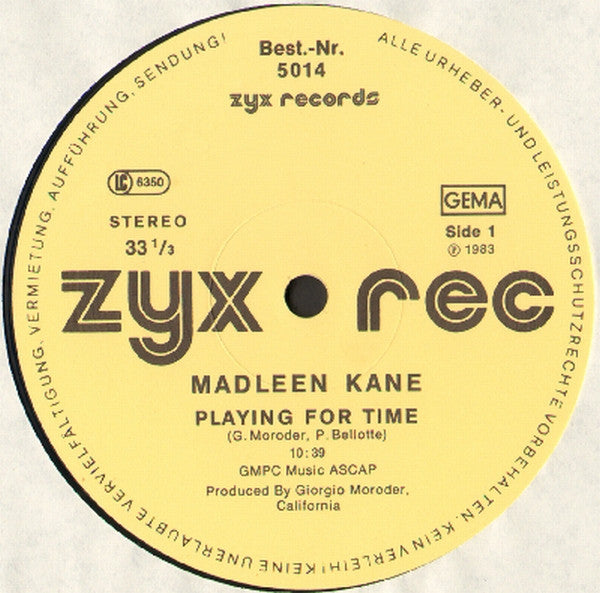 Madleen Kane : Playing For Time (12")