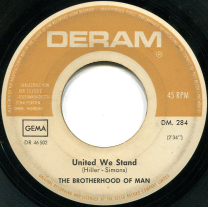 Brotherhood Of Man : United We Stand / Say A Prayer (7", Single, Mono)