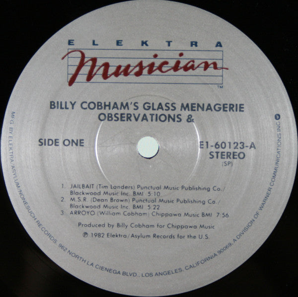 Billy Cobham's Glass Menagerie : Observations & (LP, Album, Spe)