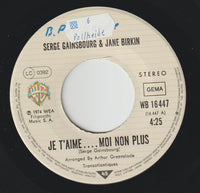 Jane Birkin Avec Serge Gainsbourg : Je T'aime... Moi Non Plus (7", Single, RE)