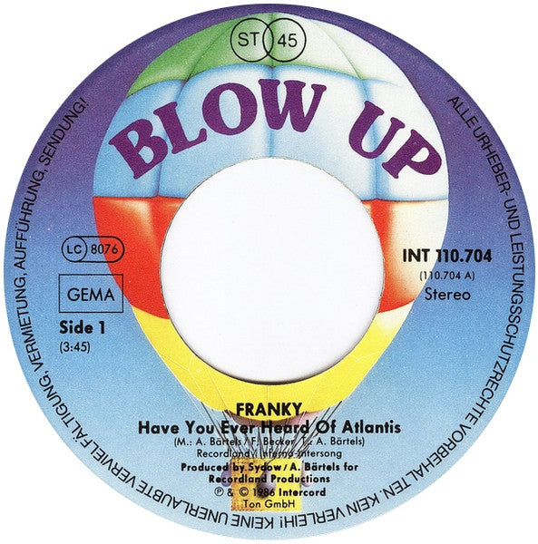 Franky* : Have You Ever Heard Of Atlantis (7", Single)