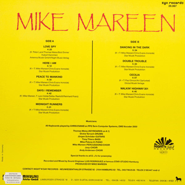 Mike Mareen : Dance Control (LP, Album)