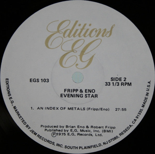Fripp & Eno : Evening Star (LP, Album, RE)
