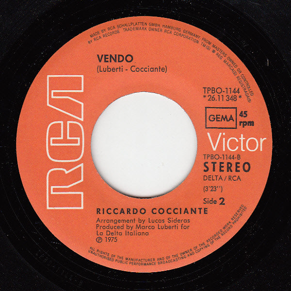Riccardo Cocciante : L'Alba (7")