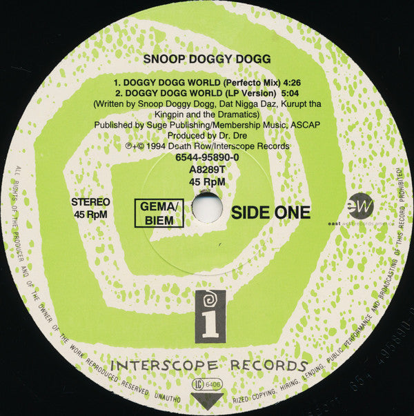 Snoop Doggy Dogg* : Doggy Dogg World (12", Single)