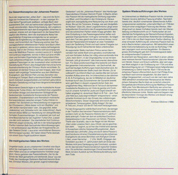 Johann Sebastian Bach - Peter Schreier, Staatskapelle Dresden : Johannes - Passion BWV 245 • 3 Arien Fassung 1725 (2xLP)