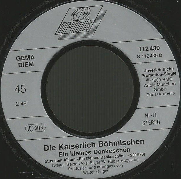 Die Kaiserlich Böhmischen : Mensch Meier, A Bayer (7", Single)