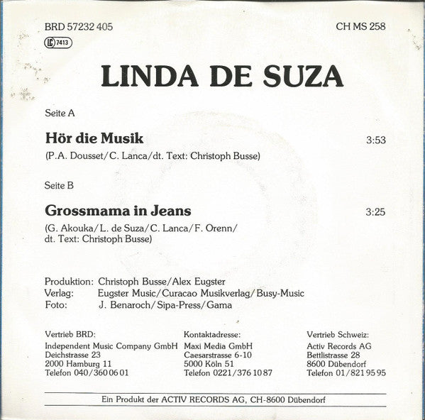 Linda De Suza : Hör Die Musik (7", Single)