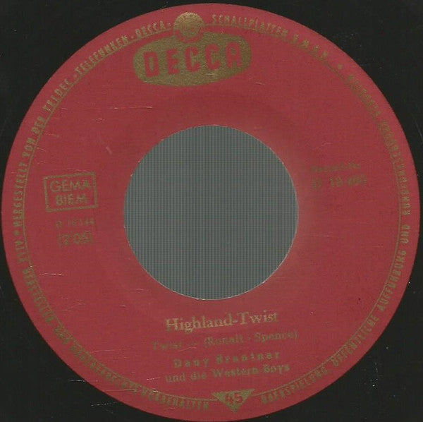 Dany Brantner Und Die Westernboys : Hillbilly Twist / Highland Twist (7", Single)