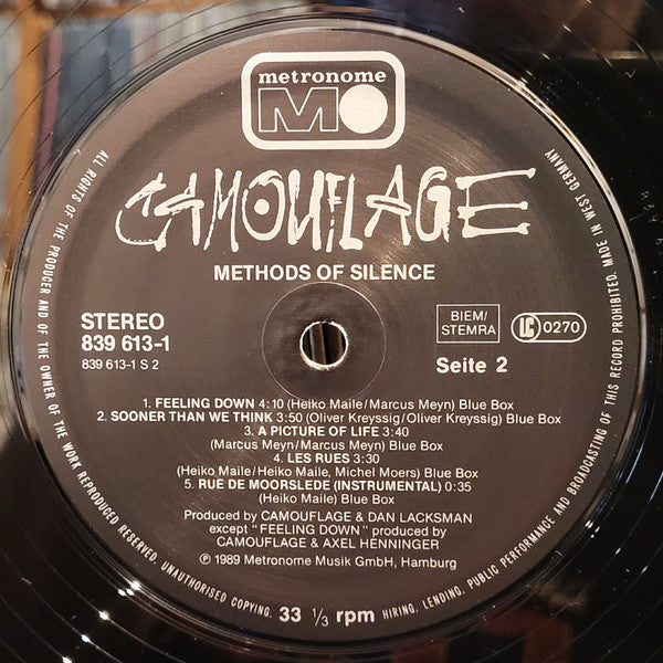 Camouflage : Methods Of Silence (LP, Album, Gat)