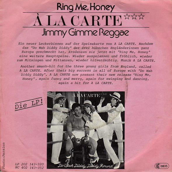 À La Carte : Ring Me, Honey (7", Single)