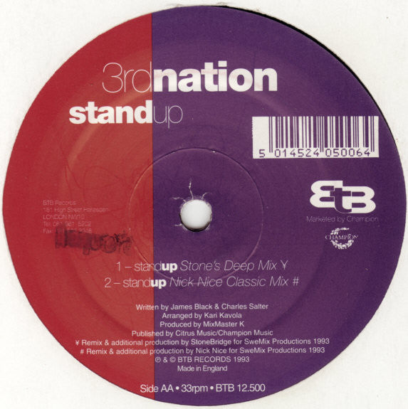 3rd Nation : Stand Up (12")