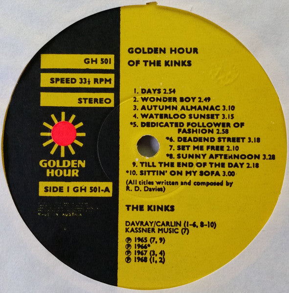 The Kinks : Golden Hour Of The Kinks (LP, Comp)