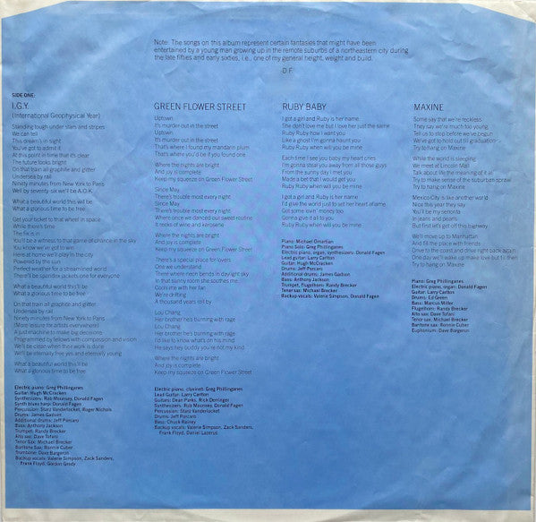 Donald Fagen : The Nightfly (LP, Album, RP)