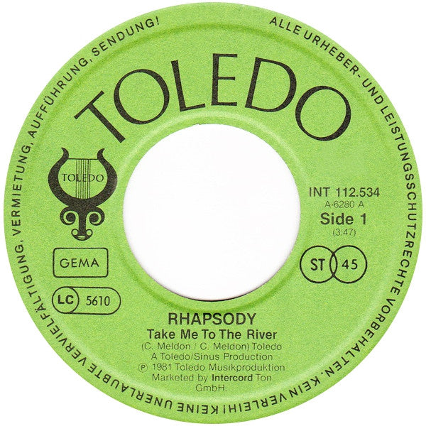 Rhapsody (4) : Take Me To The River (7", Single)