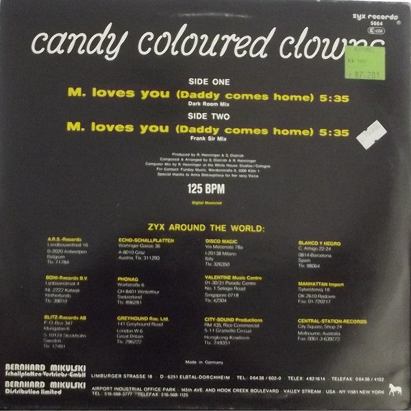 Candy Coloured Clowns : M. Loves You (Daddy Comes Home) (12")