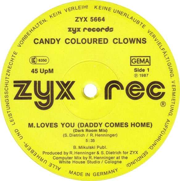 Candy Coloured Clowns : M. Loves You (Daddy Comes Home) (12")