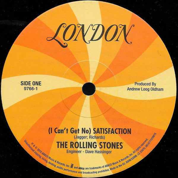 The Rolling Stones : I Can't Get No Satisfaction (12", Single, Mono, Ltd, Num, RE, 180)