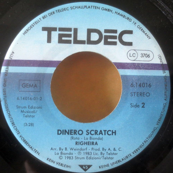 Righeira : No Tengo Dinero (7", Single, Promo)