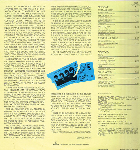 The Beatles : The Beatles At The Hollywood Bowl (LP, Album, Gat)