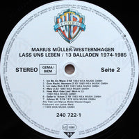 Marius Müller-Westernhagen : Lass Uns Leben / 13 Balladen 1974-1985 (LP, Comp)