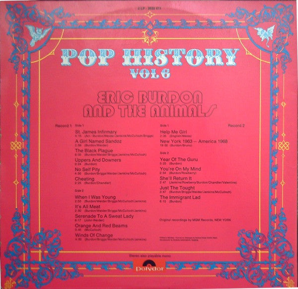 Eric Burdon And The Animals* : Pop History Vol 6 (2xLP, Comp)