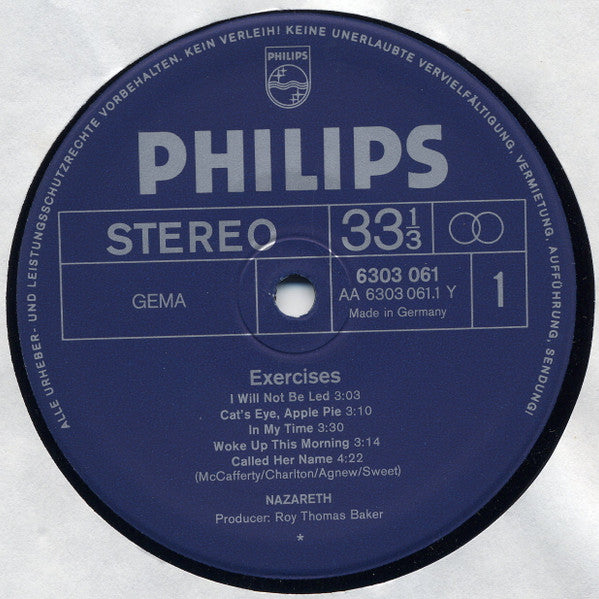 Nazareth (2) : Exercises (LP, Album, RE, Ast)