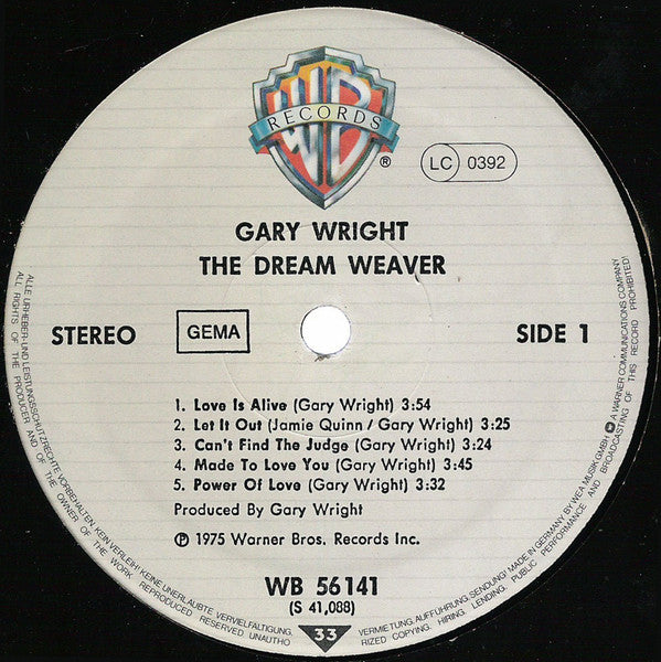 Gary Wright : The Dream Weaver (LP, Album, RE)