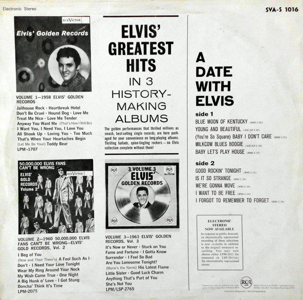 Elvis Presley : A Date With Elvis (LP, Comp, RE, Exp)
