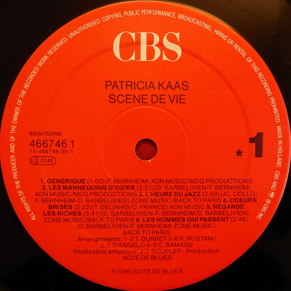 Patricia Kaas : Scène De Vie (LP, Album)