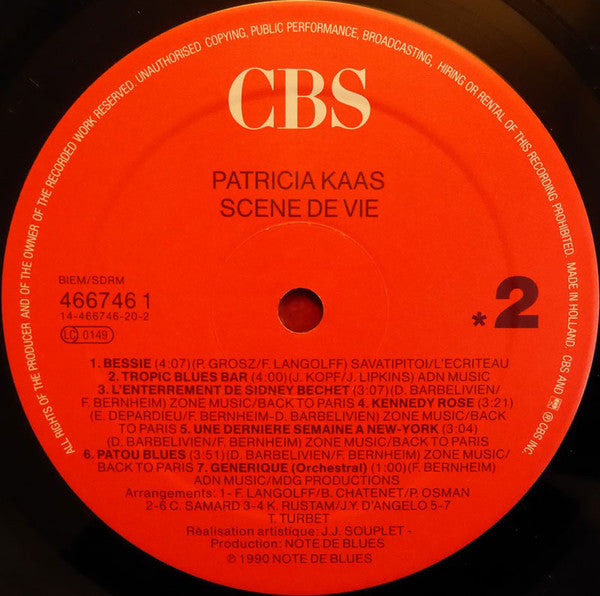 Patricia Kaas : Scène De Vie (LP, Album)