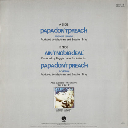 Madonna : Papa Don't Preach (Extended Version) (12", Maxi)