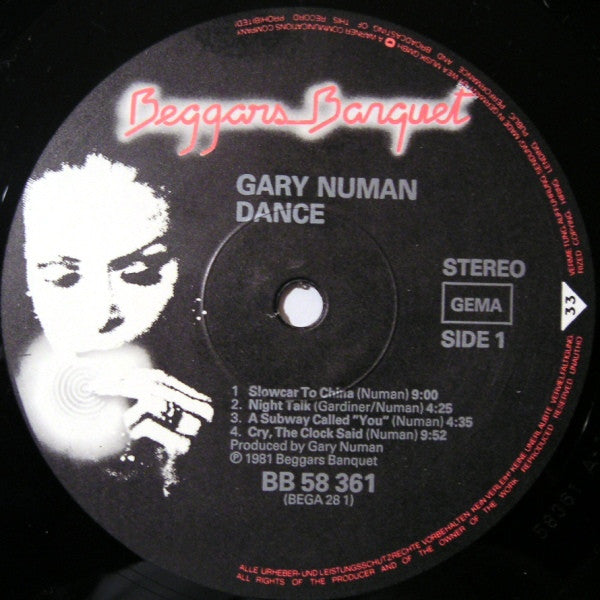 Gary Numan : Dance (LP, Album, Son)
