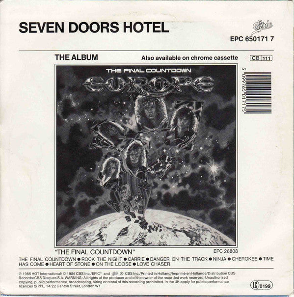 Europe (2) : Rock The Night (7", Single)