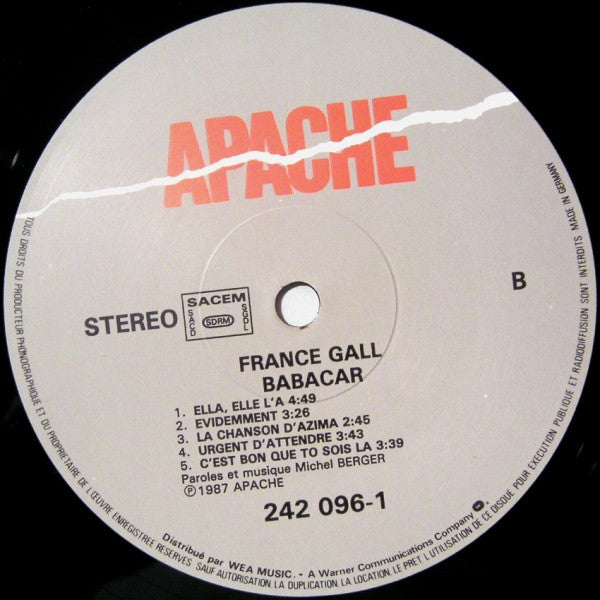 France Gall : Babacar (LP, Album, Tel)