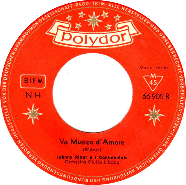 Johnny Ritter E I Continentals : Ciao, Ciao, Ciao (7", Single)