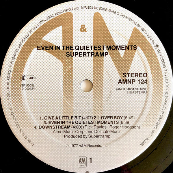 Supertramp : Even In The Quietest Moments... (LP, Album, RE)