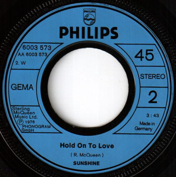 Sunshine (19) : Did You Boogie With Your Baby (In The Back Row Of The Movie Show) (7", Single)