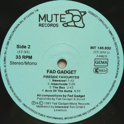 Fad Gadget : Fireside Favourites (LP, Album)