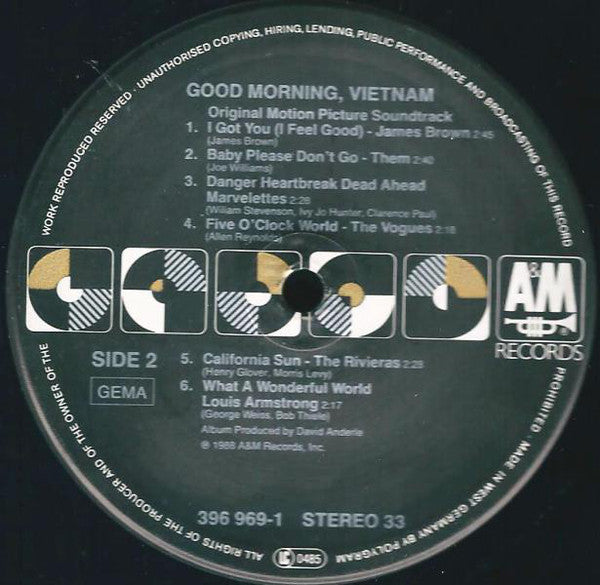 Various : Good Morning, Vietnam (The Original Motion Picture Soundtrack) (LP, Comp)
