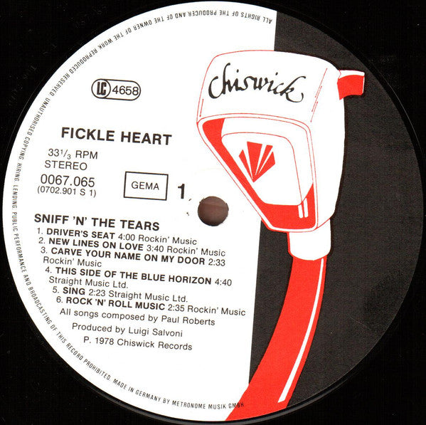 Sniff 'n' the Tears : Fickle Heart (LP, Album)