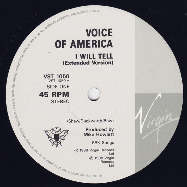 Voice Of America : I Will Tell (12")